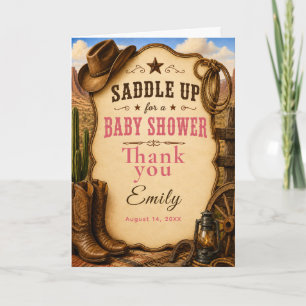 Cowgirl Baby Shower Thank You Card