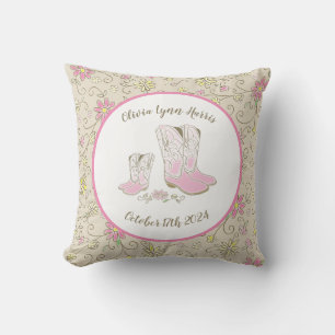 Cowgirl Baby Shower Throw Pillow