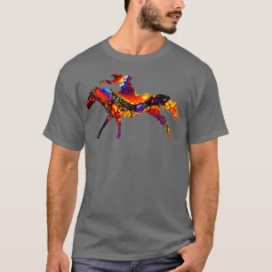Cowgirl Barrel Racing on Galloping Horse with Marb T-Shirt