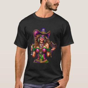 Cowgirl Beads Mardi Gras Parade Carnaval T-Shirt