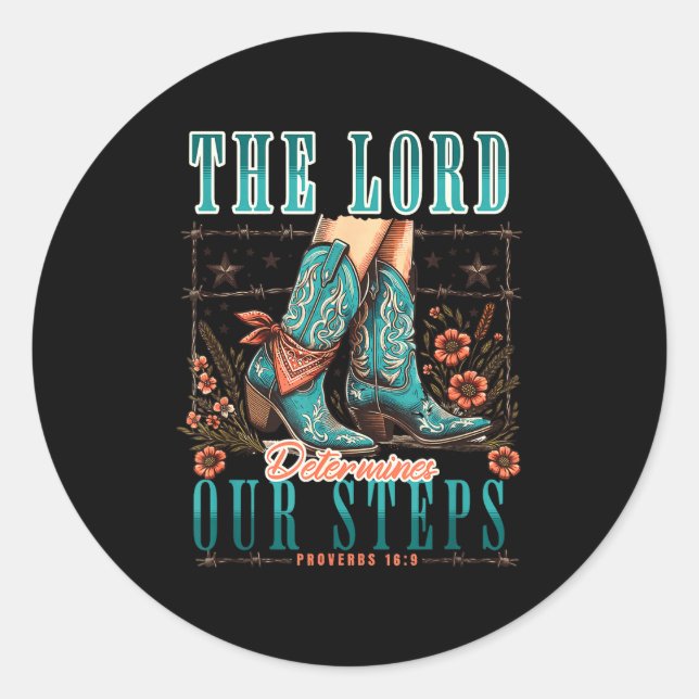 Cowgirl Bible Scripture Verse Western Jesus For Wo Classic Round Sticker (Front)