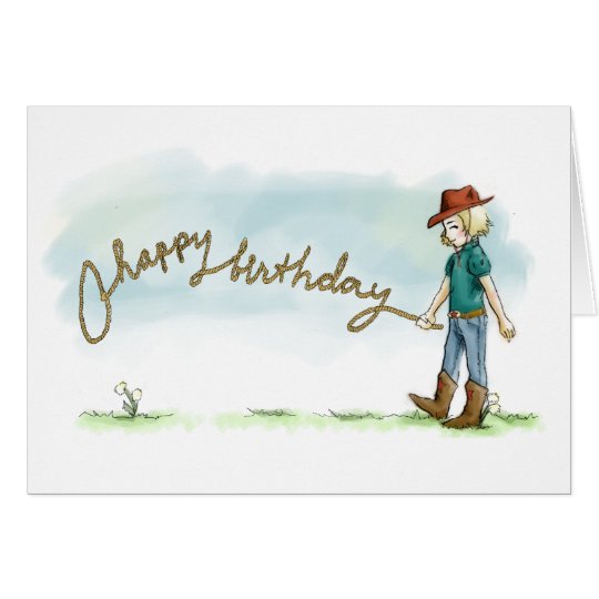 Cowgirl Birthday Card