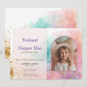 Cowgirl Birthday Invitation Pink Western Party