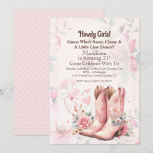Cowgirl Birthday Line Dance Invitation