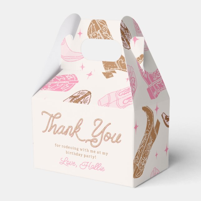 Cowgirl Birthday Party Favour Boxes (Front Side)