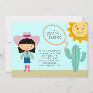 Cowgirl Birthday Party Invitations