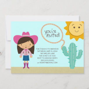 Cowgirl Birthday Party Invitations