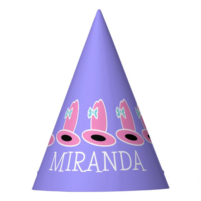 Cowgirl Birthday Party Party Hat (Front)
