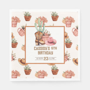 Cowgirl Birthday theme Party Wildwest Western Napkin