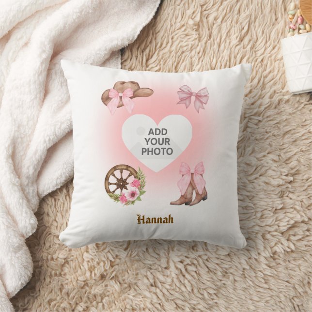 Cowgirl Birthday Throw Pillow Gift (Blanket)
