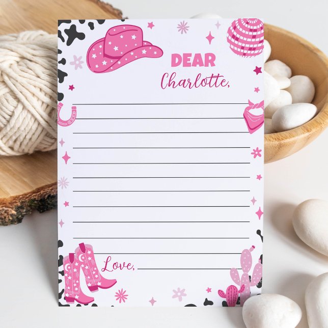 Cowgirl Birthday Time Capsule Note Message Card (Creator Uploaded)