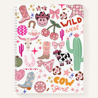 Cowgirl Blank Hardcover Spiral Notebook