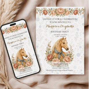 Cowgirl Blue Birthday  Invitation