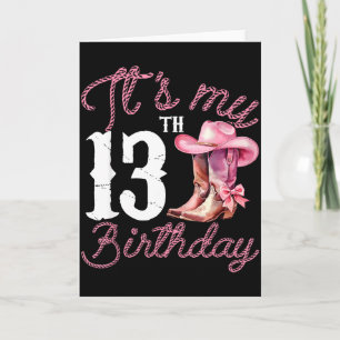 Cowgirl Boot Western Style 13th Birthday Gift For Card