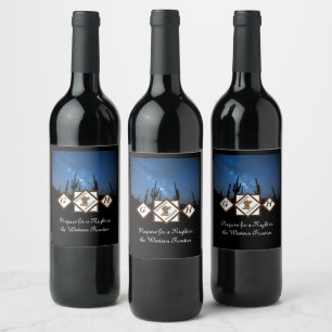 Cowgirl Boots and Cowboy Hat Monogram Photo Wine Label