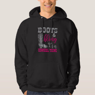 Cowgirl Boots Bling Women Cute Love Country Life Hoodie