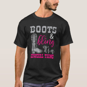 Cowgirl Boots Bling Women Cute Love Country Life T-Shirt