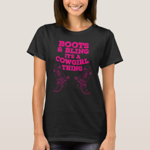 Cowgirl Boots Bling Women Cute Love Country Life T-Shirt