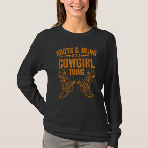 Cowgirl Boots Bling Women Cute Love Country Life T-Shirt