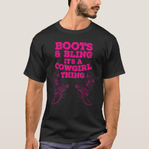Cowgirl Boots Bling Women Cute Love Country Life T-Shirt