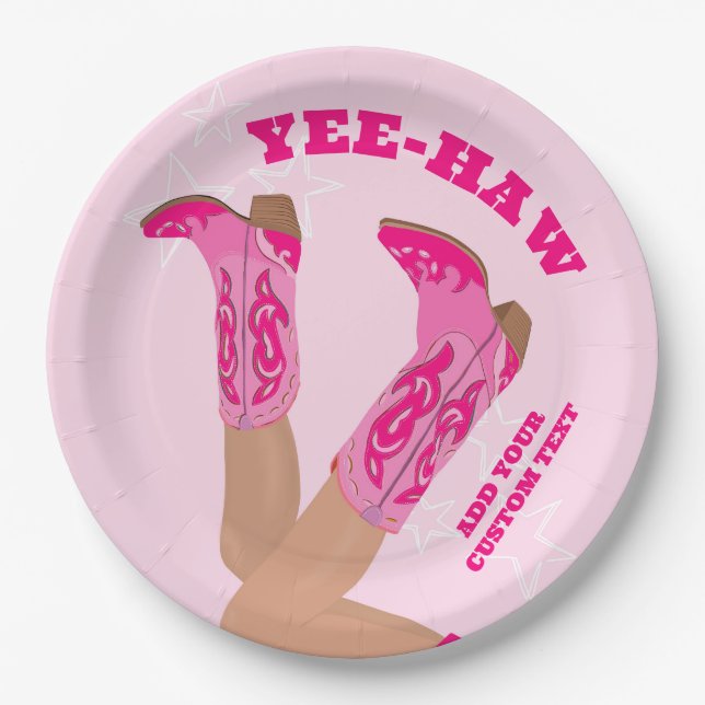 Cowgirl Boots Custom Personalized Paper Plate (Front)