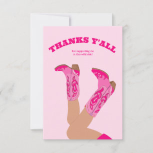 Cowgirl Boots Custom Personalized Thank You Card