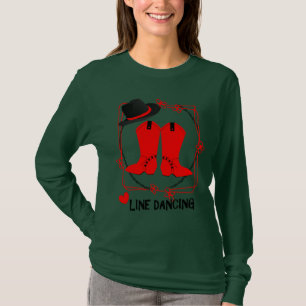 Cowgirl Boots Cute Line Dancing Theme Graphic T-Shirt