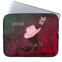 Cowgirl Boots Hat Butterfly Burgundy Personalized