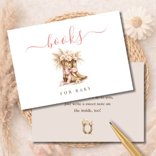 Cowgirl Boots Pink Girl Baby Shower Books For Baby Thank You Card