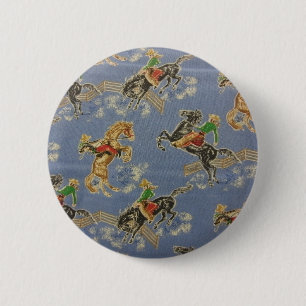 Cowgirl Bronc Rider 2 Inch Round Button