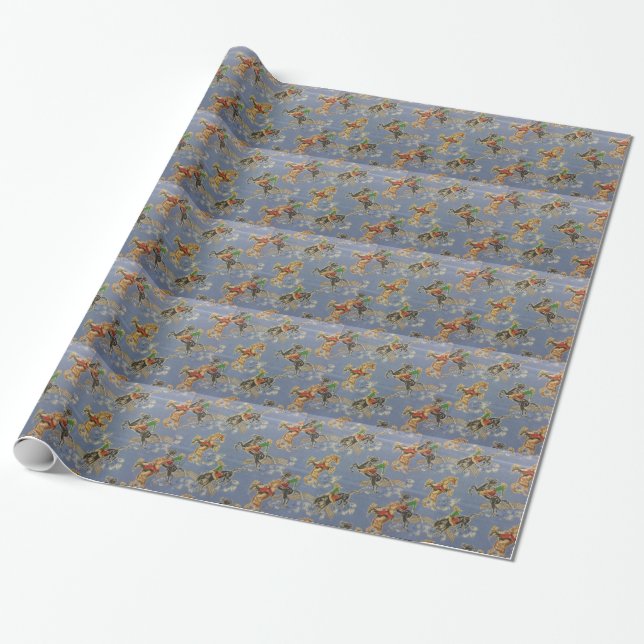 Cowgirl Bronc Rider Wrapping Paper (Unrolled)