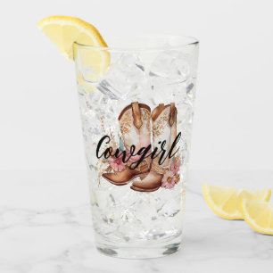 Cowgirl Brown western Cowboy Boots Glass