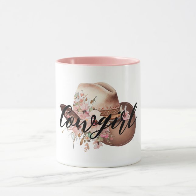Cowgirl Brown western Cowboy Hat Mug (Center)