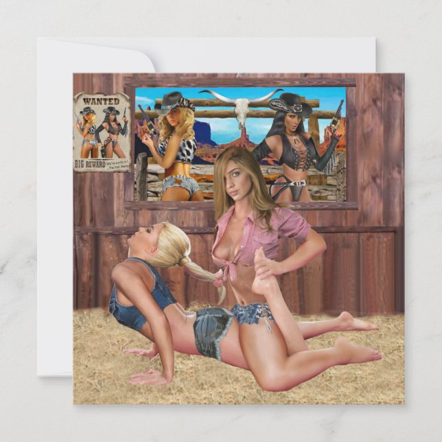 COWGIRL CATFIGHT WRESTLING #1 INVITATION (Front)