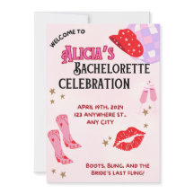Cowgirl Chic Bachelorette Party Invitation
