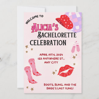 Cowgirl Chic Bachelorette Party Invitation
