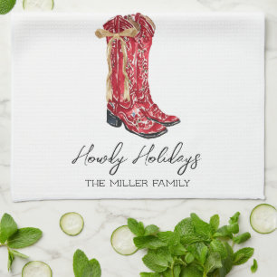 Cowgirl Christmas Kitchen Towel