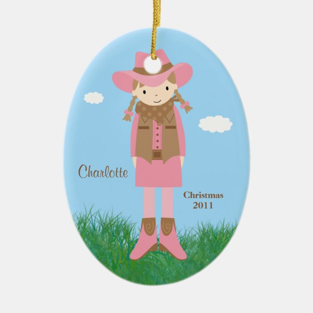 Cowgirl Christmas Ornament (Front)