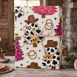 Cowgirl Christmas Tree Western Wrapping Paper