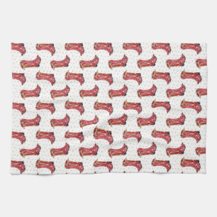Cowgirl Christmas Watercolor Kitchen Towel