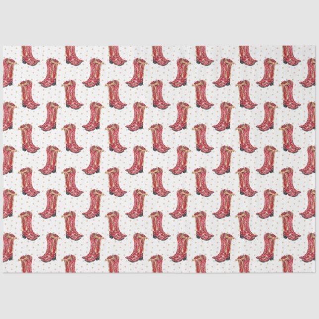 Cowgirl Christmas Watercolor Tissue Paper (Front)