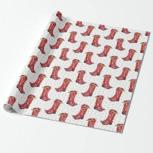 Cowgirl Christmas Watercolor Wrapping Paper