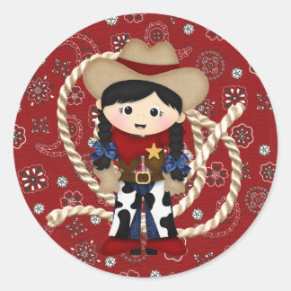 Cowgirl Classic Round Sticker