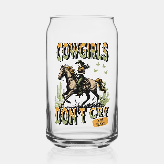 Cowgirl Coffee Glass Can (Front)