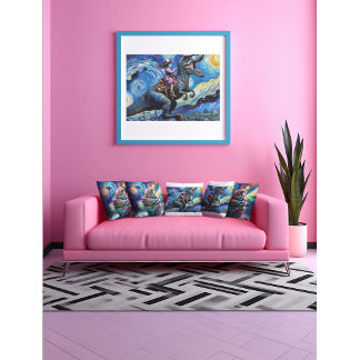 Cowgirl Comet - Celestial Dino Ride Poster