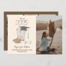 Cowgirl Country Photo Graduation Announcement