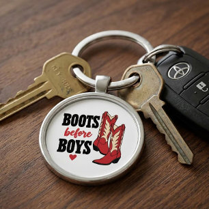 Cowgirl Cowboy Boots Western Country Line Dancing Keychain
