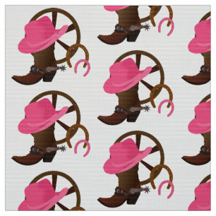 Cowgirl Design White Fabric