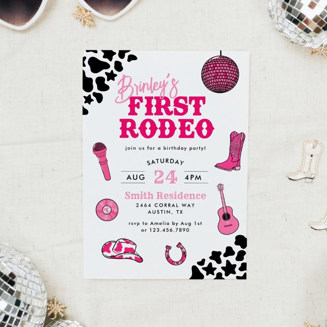 Cowgirl Disco First Rodeo Birthday Invitation (Creator Uploaded)