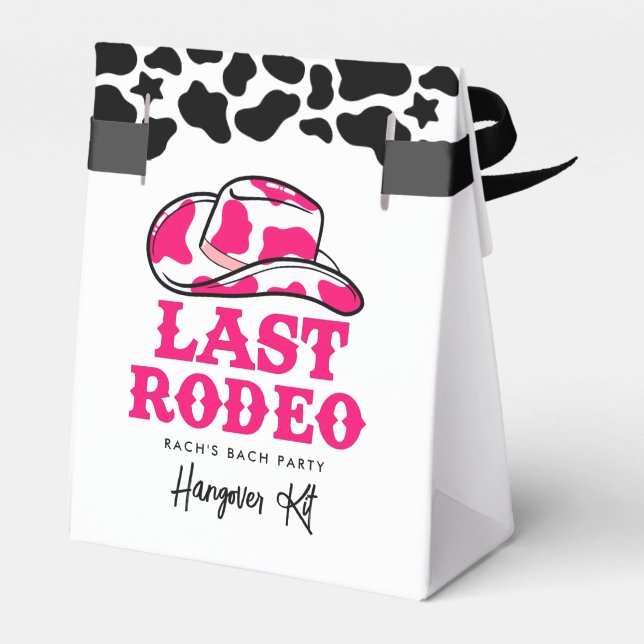 Cowgirl Disco Last Rodeo Bachelorette Hangover Kit Favor Box (Back Side)